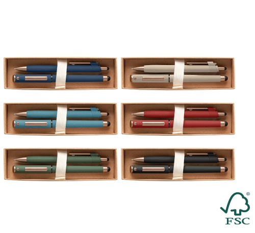 York Recycled Plastic Bronze Trim Pen Gift Set – Box Decorated